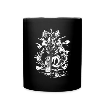 Vikings and Norse mythology with Vegvisir - Full Colour Mug - black - Front