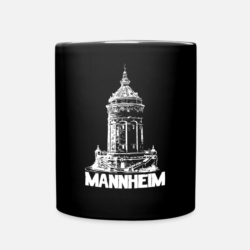 Mannheimer Wasserturm - Mannheim - Tasse einfarbig - Schwarz