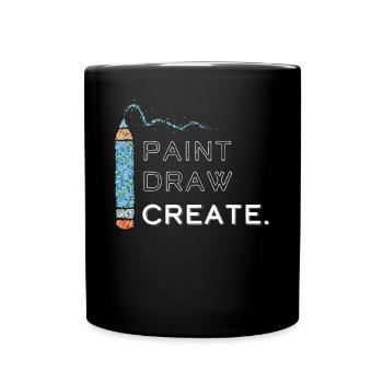 Dessin d’artiste Dessin Peinture - Mug uni - noir - Devant