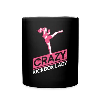 Crazy Kickbox Lady - Kickboxing Kickboxer - Mug uni - noir - Devant