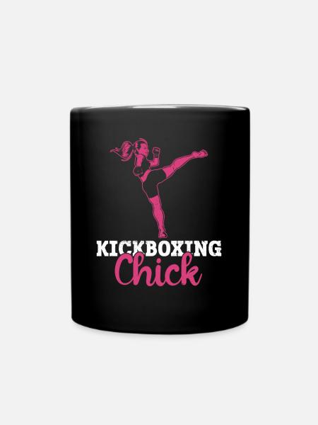 Kickboxing Chick - Kickboxen Kickboxer Kickboxing - Full Colour Mug - black