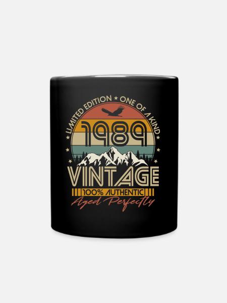Vintage 1989 Vintage Anniversaire Rétro Cadeau - Mug uni - noir