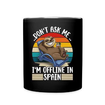 Spain Holiday Trip Sloth - Full Colour Mug - black - Front