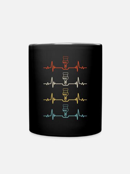 Cnc Machinist Metalworker Machining Heartbeat - Tasse einfarbig - Schwarz