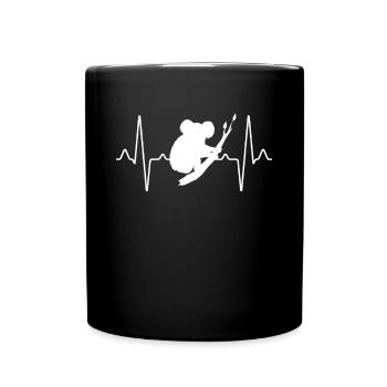Koala Herzschlag - Tasse einfarbig - Schwarz - Vorne