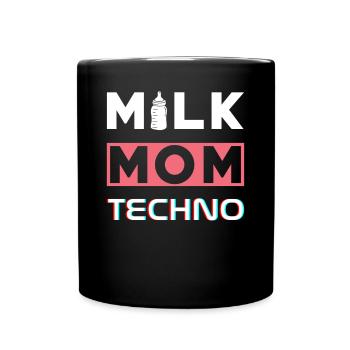 Milk Mom Techno - Tasse einfarbig - Schwarz - Vorne