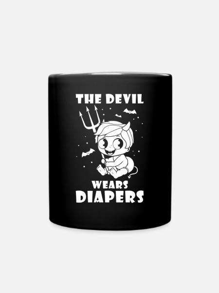 The Devil wears Diapers - Tasse einfarbig - Schwarz