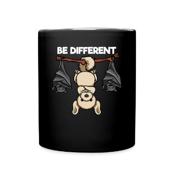 Be Different Labrador mit Fledermäusen - Tasse einfarbig - Schwarz - Vorne