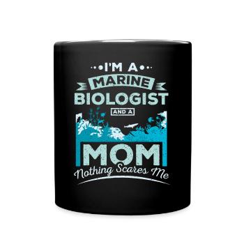 Marine biologist mother - Full Colour Mug - black - Front
