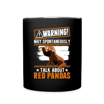 Peut parler spontanément des pandas roux - Mug uni - noir - Devant