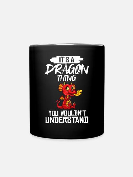 Dragonhead Dragon Drôle Créatures Fantastiques Mignonnes - Mug uni - noir
