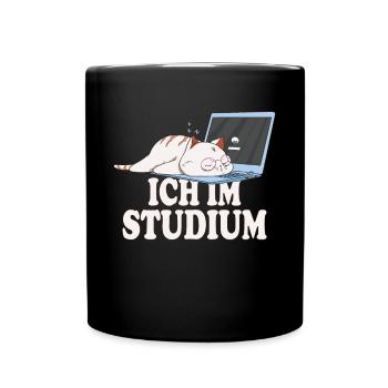 Ich im Studium schlafende katze - Tasse einfarbig - Schwarz - Vorne