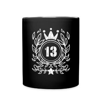 Couronne à 13 numéros - Mug uni - noir - Devant