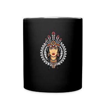 Indianer - Tasse einfarbig - Schwarz - Vorne