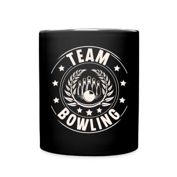 Bowling Team - Tasse einfarbig - Schwarz - Vorne
