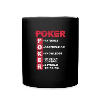 Poker - Tasse einfarbig - Schwarz - Vorne