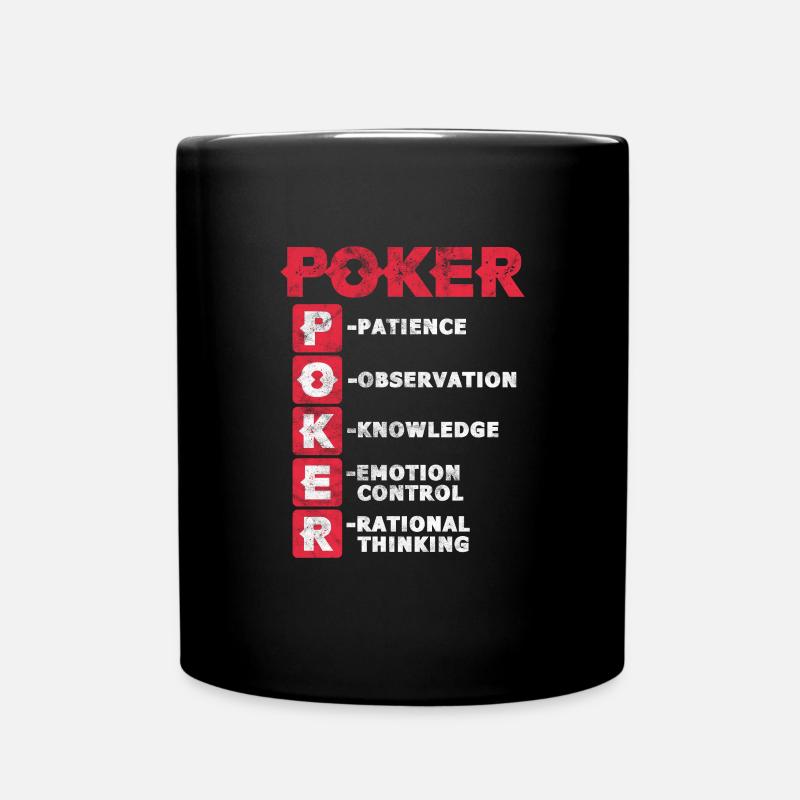 Poker - Tasse einfarbig - Schwarz