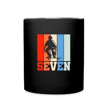 Skateboard 7th birthday - Full Colour Mug - black - Front