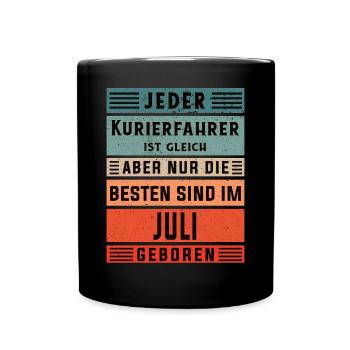 Apotheken Geburtstag Juli geboren Kurierfahrer - Tasse einfarbig - Schwarz - Vorne