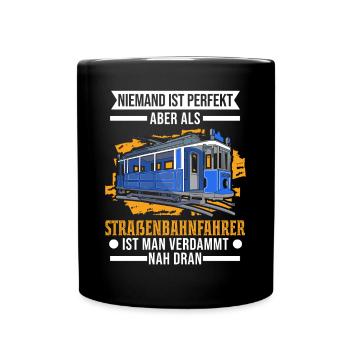 Straßenbahn Straßenbahnfahrer Tram S-Bahn - Tasse einfarbig - Schwarz - Vorne