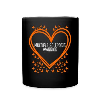 Multiple Sclerosis Ribbon Fighter Heart Warrior - Tasse einfarbig - Schwarz - Vorne
