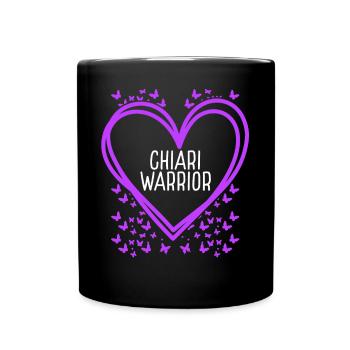 Chiari Malformation Ribbon Fighter Heart Warrior - Tasse einfarbig - Schwarz - Vorne