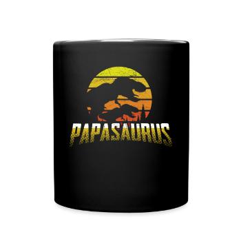 Papasaurus Père Familles Dino Papa Saurus - Mug uni - noir - Devant