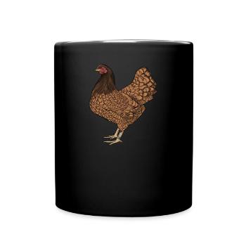 Barnevelder Huhn I Chicken Geflügel Motiv für - Tasse einfarbig - Schwarz - Vorne