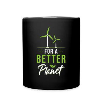 Windrad Spruch - Tasse einfarbig - Schwarz - Vorne