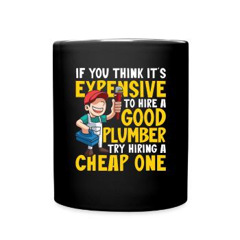 Bon plombier - Mug uni - noir - Devant
