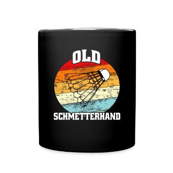 Old Schmetterhand Badminton - Tasse einfarbig - Schwarz - Vorne