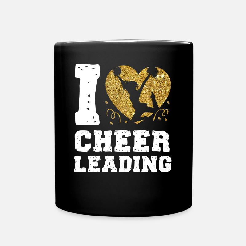 Cheer Cheerleading Heart I Love - Tasse einfarbig - Schwarz
