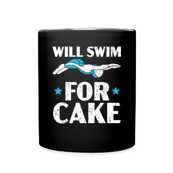 Va nager pour le gâteau entraîneur de natation nageur nageur - Mug uni - noir - Devant