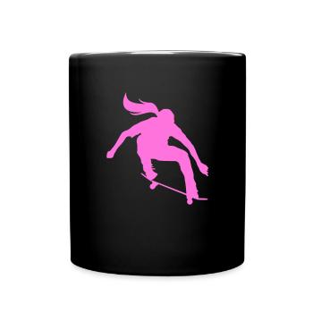 Skateboard Skater Girl - Full Colour Mug - black - Front