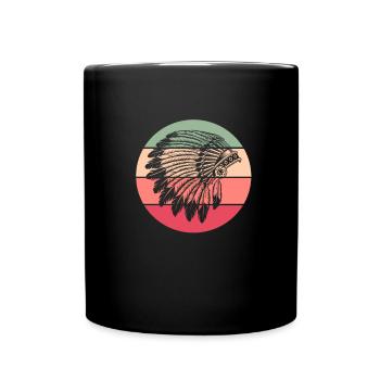 Indianer - Tasse einfarbig - Schwarz - Vorne