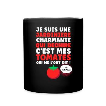 Je suis une Jardinière Charmante qui Déchire - Mug uni - noir - Devant