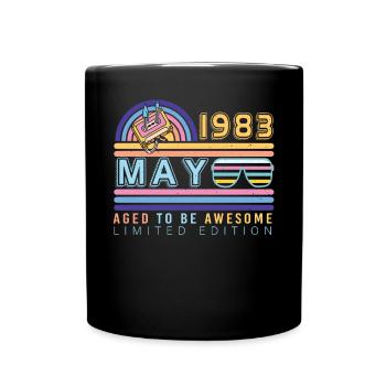 Né en mai 1983 - Mug uni - noir - Devant