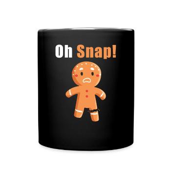 Oh Snap Gingerbread Pun - Full Colour Mug - black - Front