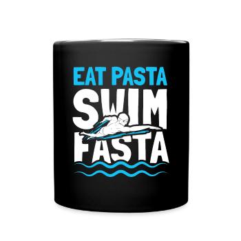 Manger des pâtes Swim Fasta Drôle de nageur de pâtes - Mug uni - noir - Devant