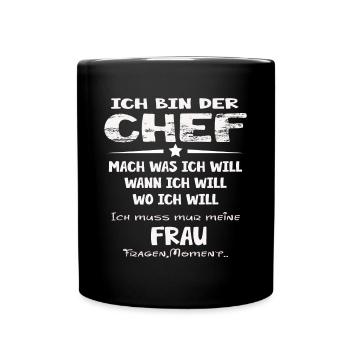 ich bin der chef - Tasse einfarbig - Schwarz - Vorne