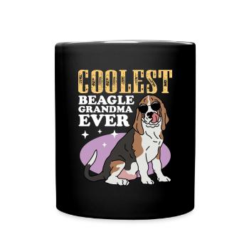 Beagle Grandma Dog Owner Mistress Gift - Full Colour Mug - black - Front