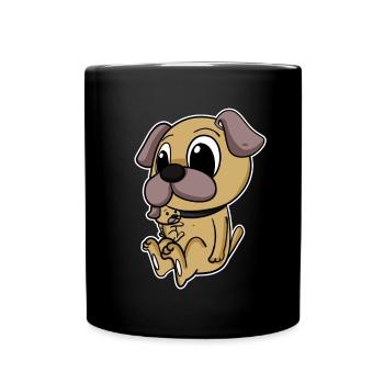 Famille Carlin - Carlin avec Bébé - Motif Carlin - Mug uni - noir - Devant