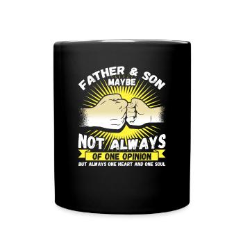 Father & Son may not always agree - Full Colour Mug - black - Front