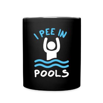 Swimmer Funny Swimming I Pee In Pools - Tasse einfarbig - Schwarz - Vorne