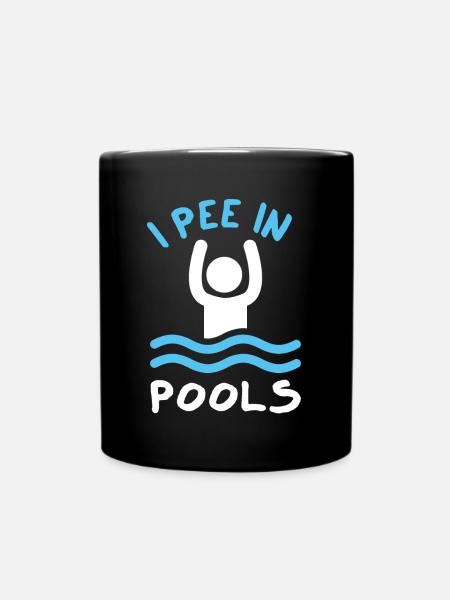 Swimmer Funny Swimming I Pee In Pools - Tasse einfarbig - Schwarz
