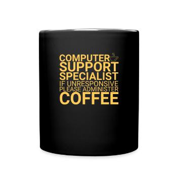 "Computer Support Specialist Coffee | IT Support" - Full Colour Mug - black - Front