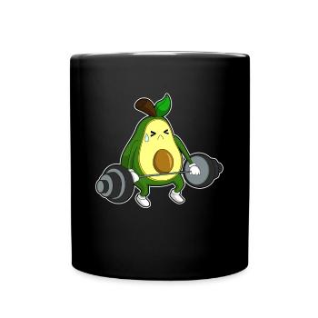 Avocado Bodybuilder Langhantel Bodybuilding - Tasse einfarbig - Schwarz - Vorne
