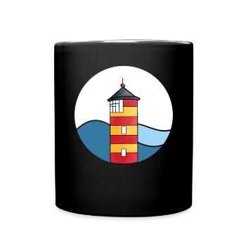 Pilsumer Leuchtturm - Tasse einfarbig - Schwarz - Vorne