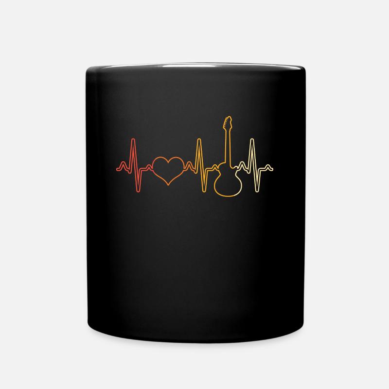 E Guitare Heartbeat Rétro - Mug uni - noir
