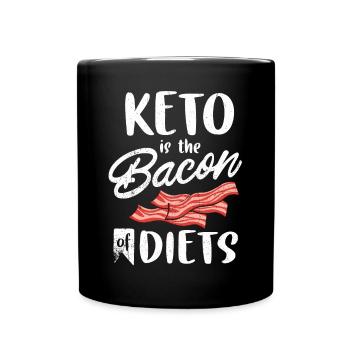 Keto Tshirt - Tasse einfarbig - Schwarz - Vorne